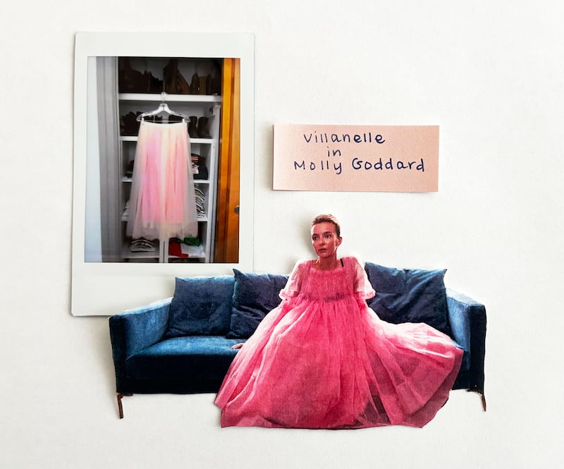 J Crew tutu skirt, Villanelle in Killing Eve in pink Molly Goddard dress