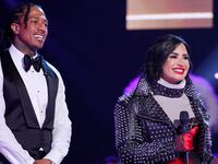 Nick Cannon and Demi Lovato on The Masked Singer