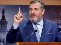 Sen. Ted Cruz (R-TX) (R) speaks during a news conference with fellow Republican senators at the U.S. Capitol on May 09, 2024 in Washington, DC.