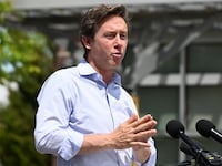 Denver Mayor Mike Johnston announced plans to create a Department of Neighborhood Safety during a press conference outside in the parking lot of the Park Hill Boys and Girls Club in Denver, Colorado on May 13, 2024.
