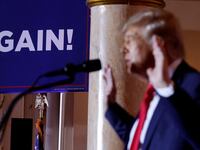 Former President Donald Trump announces that he will once again run for U.S. president in the 2024 U.S. presidential election during an event at his Mar-a-Lago estate in Palm Beach
