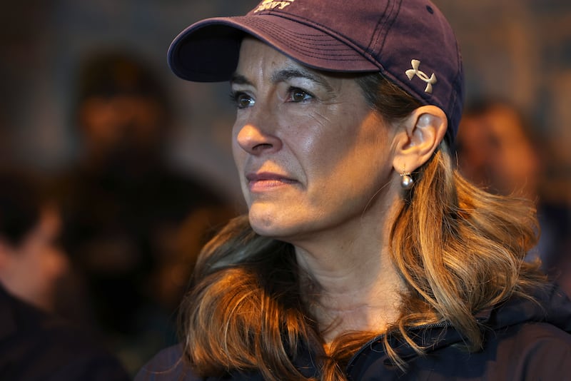 WESTFIELD, NEW JERSEY - OCTOBER 30: New Jersey Democratic gubernatorial candidate, U.S. Rep. Mikie Sherrill (D-NJ) speaks to commuters at a train station where she addressed the Gateway Tunnel Project on October 30, 2025 in Westfield, New Jersey. Sherrill, who is running against Republican candidate Jack Ciattarelli for governor of New Jersey, was joined by former Transportation Secretary Pete Buttigieg. (Photo by Spencer Platt/Getty Images)