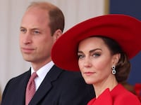 Prince William, Prince of Wales and Catherine, Princess of Wales attend a ceremonial welcome for The President and the First Lady of the Republic of Korea at Horse Guards Parade, in London, Britain on November 21, 2023.
