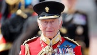 LONDON, ENGLAND - JUNE 13: King Charles III during Trooping The Colour on June 13, 2026 in London, England. Trooping The Colour is a ceremonial parade celebrating the official birthday of the British Monarch. The event features over 1400 soldiers of the Household Division and King's Troop Royal Horse Artillery, including over 400 musicians from the Massed Bands. (Photo by Chris Jackson/Getty Images)