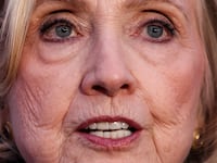 TOPSHOT - Former US Secretary of State Hillary Clinton speaks to the press after her a deposition with the House Oversight Committee as they investigate links to convicted sex offender Jeffrey Epstein, in Chappaqua, New York, on February 26, 2026. Clinton testified behind closed doors on Thursday before a congressional committee investigating the late convicted sex offender Jeffrey Epstein and his accomplice Ghislaine Maxwell. Former president Bill Clinton is scheduled to answer questions the following day from the Republican-led House Oversight Committee about his relations with Epstein, who died in a New York jail cell in 2019 while awaiting trial. (Photo by CHARLY TRIBALLEAU / AFP via Getty Images)