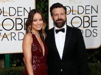 Actress Olivia Wilde and actor Jason Sudeikis arrive at the 73rd Golden Globe Awards in Beverly Hills, California, Jan. 10, 2016.