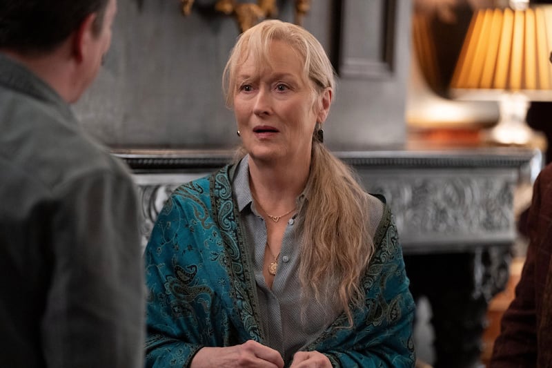 Film still of Meryl Streep in Only Murders in the Building season 2.