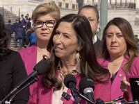 New Mexico Rep. Teresa Leger Fernández speaking at a press conference on March 4, 2025.