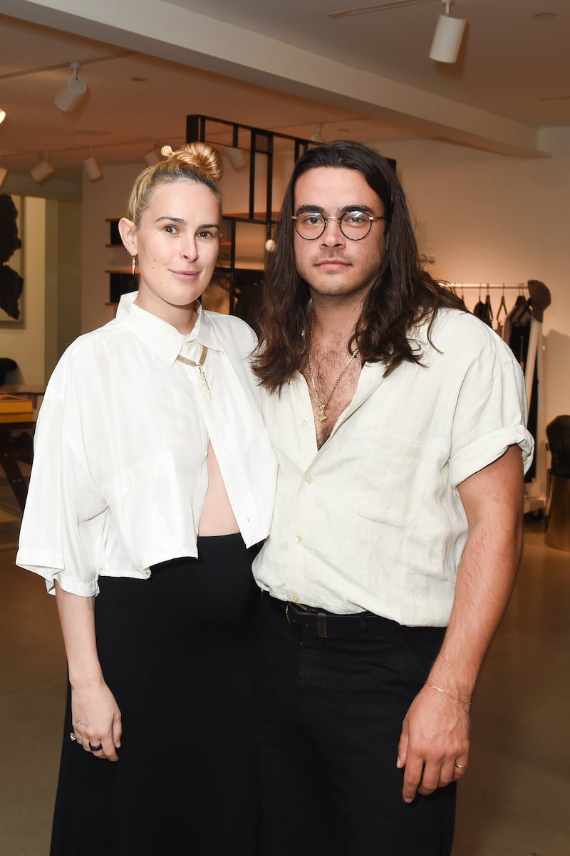 Rumer Willis with ex Derek Richard Thomas in Los Angeles, in 2023.