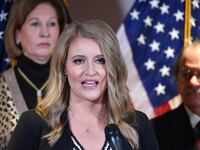 Attorney Jenna Ellis speaks during a press conference at the Republican National Committee headquarters in Washington, D.C., on Nov. 19, 2020.