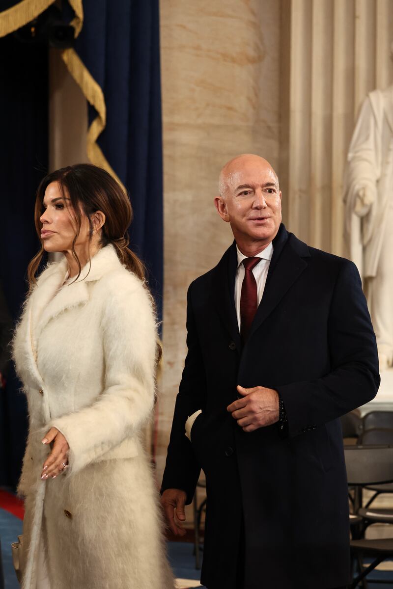 Lauren Sanchez and Jeff Bezos.