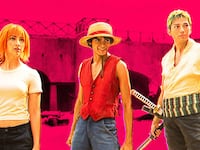 Photo illustration of a color-edited film still from One Piece.