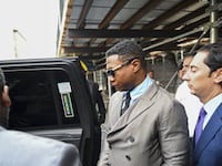 3: US actor Jonathan Majors leaves Manhattan Criminal Court after his trial.