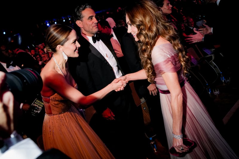 Rose Byrne, Bobby Cannavale, and Catherine, Princess of Wales at the BAFTA Awards in London.