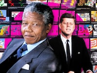 A photo illustration of The Mandela Effect, Nelson Mandela, and JFK.