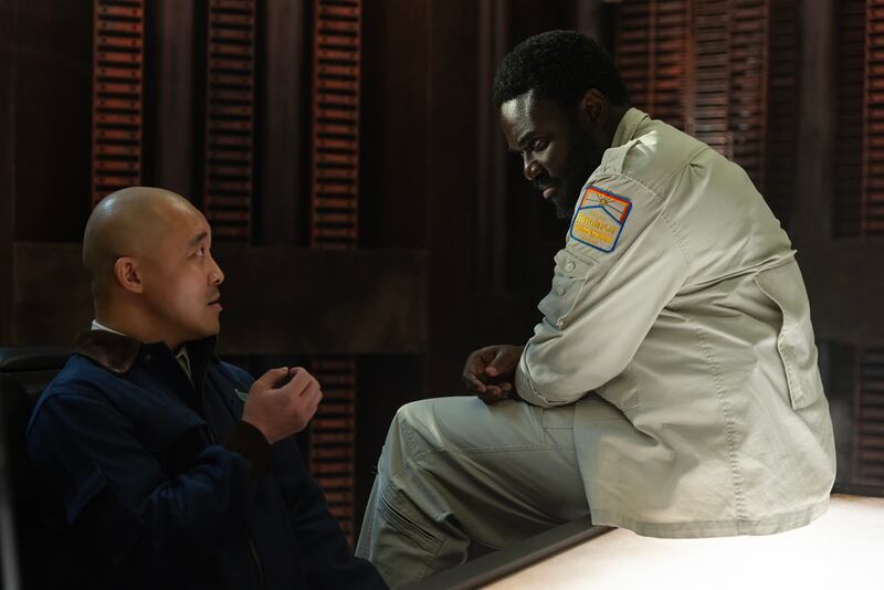 Andy Yu as Teng and Babou Ceesay as Morrow.