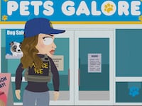 Kristi Noem at a pet store in the end credits of South Park episode "Got a Nut".