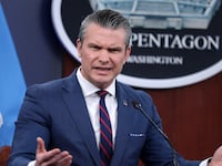ARLINGTON, VIRGINIA - MARCH 02: U.S. Secretary of War Pete Hegseth speaks during a news conference at the Pentagon on March 2, 2026 in Arlington, Virginia. Secretary Hegseth and Chairman of the Joint Chiefs of Staff General Dan Caine held the news conference to give an update on Operation Epic Fury. (Photo by Alex Wong/Getty Images)