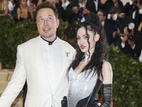 Elon Musk and Grimes arrive at the Metropolitan Museum of Art Costume Institute Gala (Met Gala) in New York, May 7, 2018.