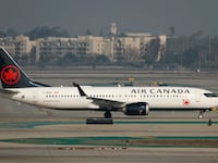 An Air Canada Boeing 737 MAX 8 aircraft taxis at Los Angeles International Airport (LAX) on January 4, 2025 in Los Angeles.