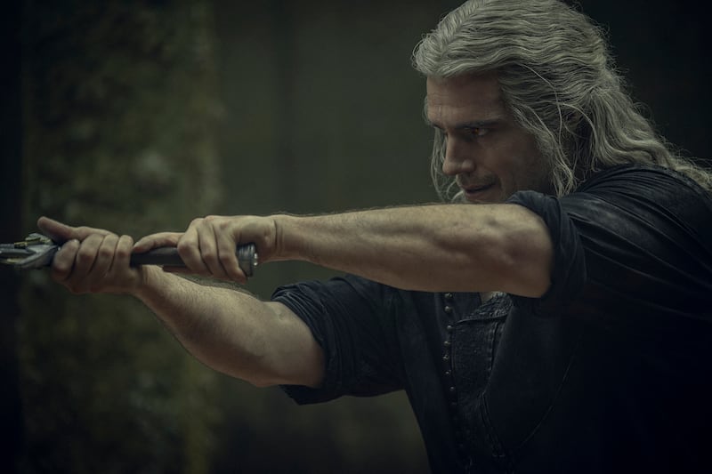A scene from The Witcher starring Henry Cavill