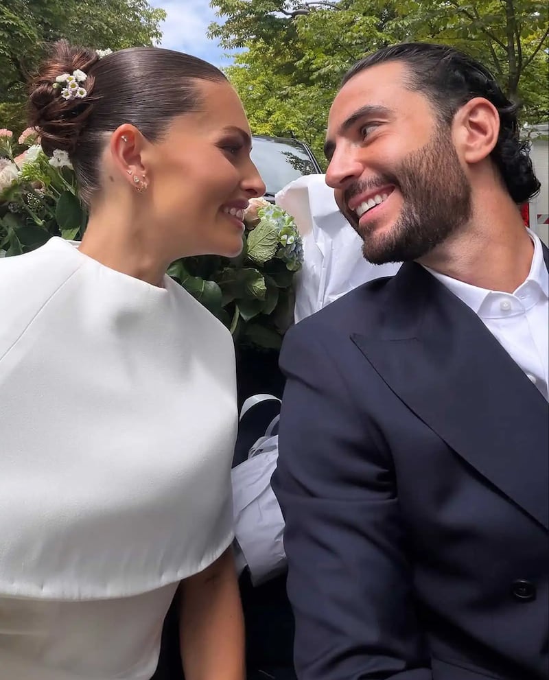 Thylane Blondeau and Yvan Attal on their wedding day.