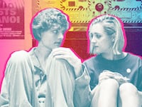 A photo illustration showing a still Sam and Emma from Gen V.