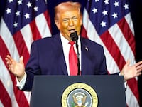 President Donald Trump addresses a House Republican retreat at The John F. Kennedy Center for the Performing Arts on January 06, 2026 in Washington, DC.