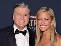 GREENVALE, NEW YORK - DECEMBER 05: (L-R) Sean Hannity and Ainsley Earhardt attend FOX Nation's 2024 Patriot Awards at Tilles Center for the Performing Arts on December 05, 2024 in Greenvale, New York. (Photo by Theo Wargo/Getty Images)