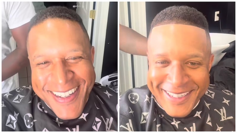 Craig Melvin before and after his haircut.