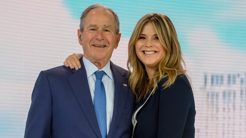George W. Bush and Jenna Bush Hager in 2021.