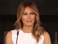 First Lady Melania Trump speaks during a roundtable on sickle cell disease in the State Dining Room of the White House on September 14, 2020 in Washington, DC. The First Lady held the event “to support those affected by Sickle Cell Disease, and to reaffirm our goal of finding a cure.”