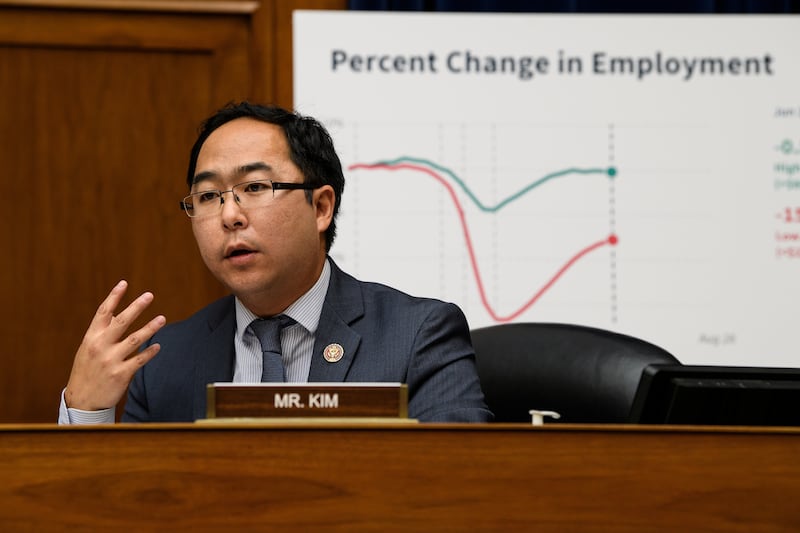 Rep. Andy Kim (D-NJ) participates in a hearing on Capitol Hill.