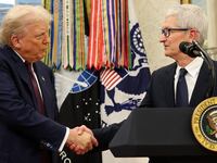 Donald Trump and Tim Cook