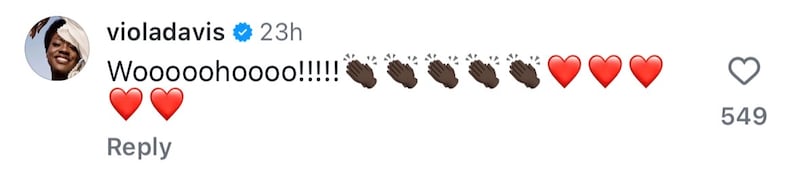 Instagram comment from Viola Davis