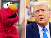 Elmo and Donald Trump.