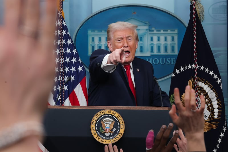 President Donald Trump rambled for over an hour before he took questions from the press.