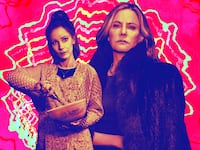 A photo illustration of Juno Temple and Jennifer Jason Leigh on Fargo.