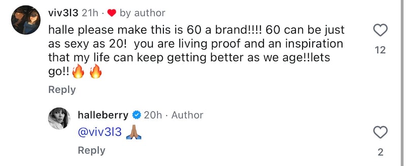 Fans comment on Halle Berry's 60th birthday celebration post on August 12, 2026.