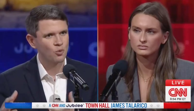 "Small business owner" Sarah Gardner grilled James Talarico in a debate screened on CNN. She is also the Secretary of the Dallas County Young Republicans.