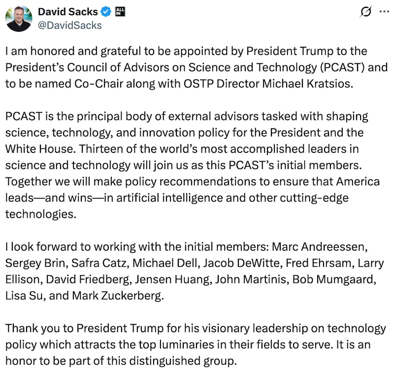 David Sacks on X