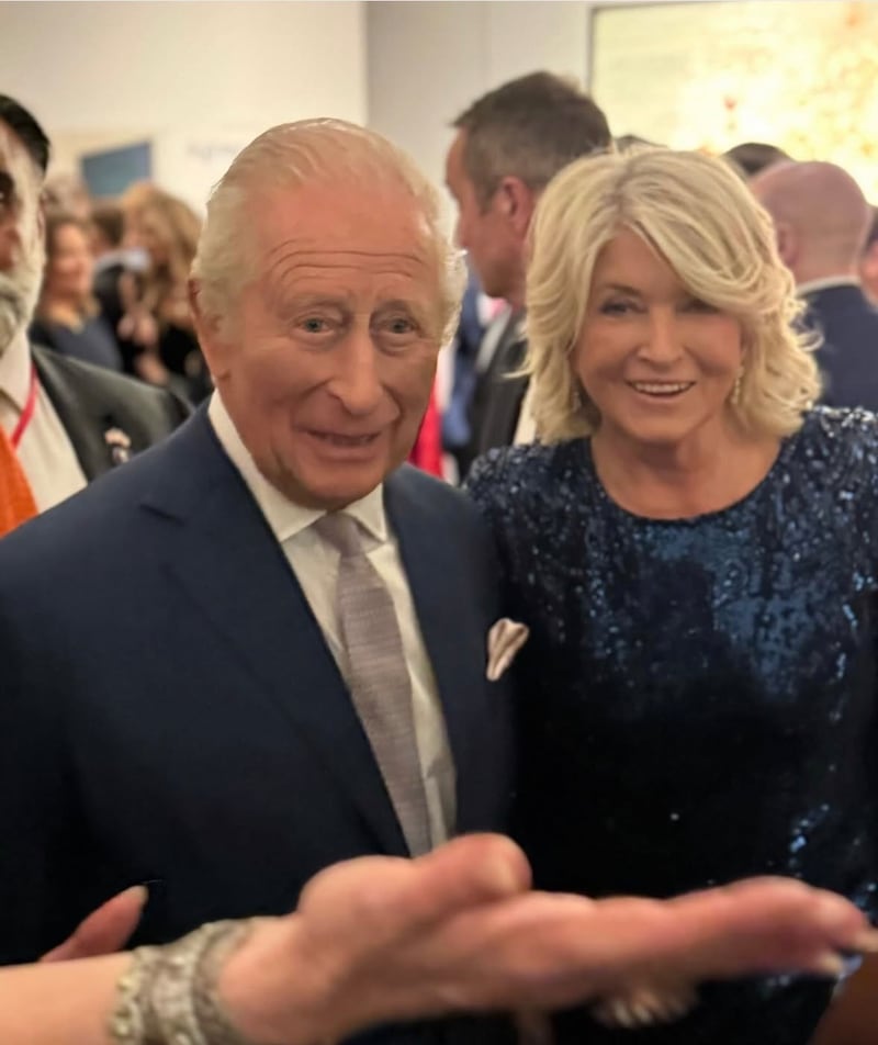 Martha Stewart posted an Instagram photo that showed her and the King in good spirits.