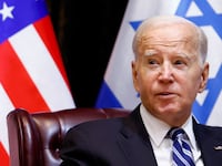 U.S. President Joe Biden as he visits Israel amid the ongoing conflict between Israel and Hamas, in Tel Aviv, Israel, Oct. 18, 2023.
