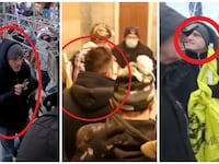 Michael Hennessey allegedly captured on camera in three photos at the U.S. Capitol.