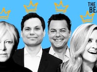 A photo illustration of Joanna Coles, Michael Ian Black, John Avlon, and Samantha Bee.