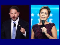 Ruben Gallego (left) Kari Lake (right)