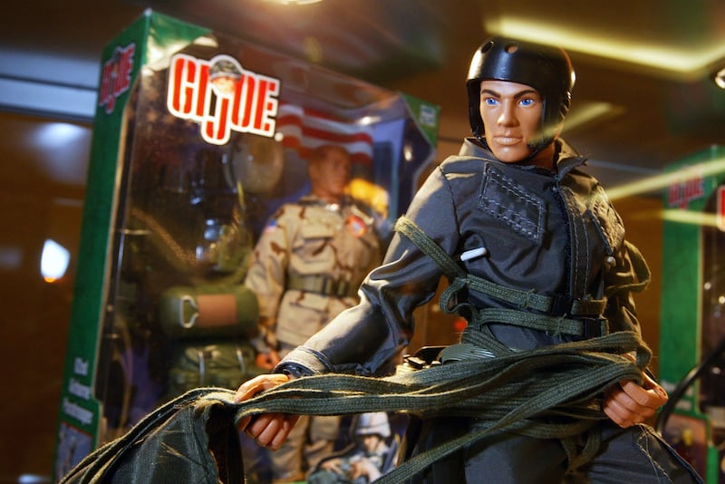 BURLINGAME, CA - JUNE 27: A G.I. Joe Paratrooper action figure is seen on diplay at the 2003 Hasbro International G.I. Joe Collectors' Convention June 27, 2003 in Burlingame, California. Hundreds of G.I. Joe fans from around the country are attending the convention to buy, sell and trade G.I. Joe and military action figures. (Photo by Justin Sullivan/Getty Images)