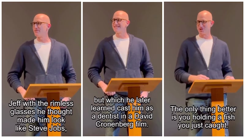 Jeff Greenstein delivering a monologue.