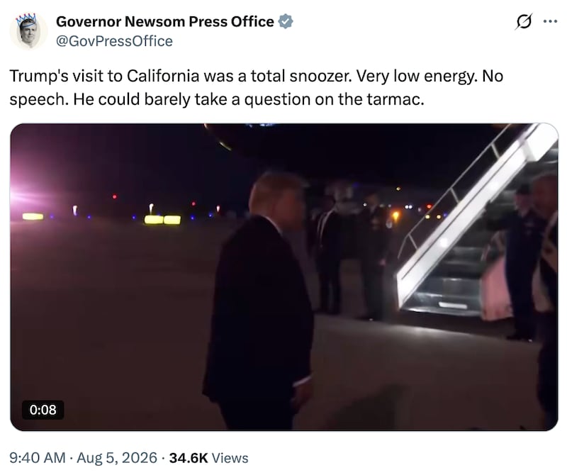 Governor Newsom Press Office on X