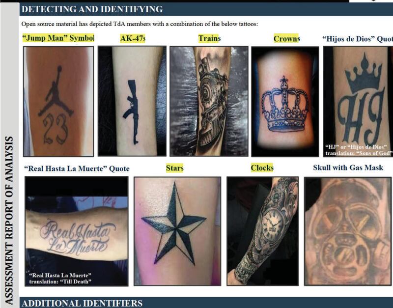 DHS gang tattoos